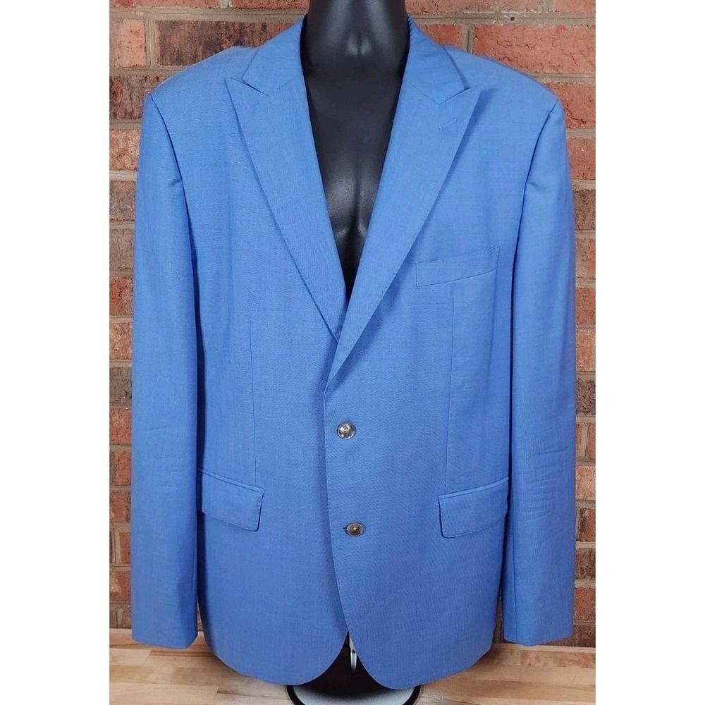 Hugo Boss Jaysen Blue Reda Super 110s Wool Blazer Jacket 2 Button Size 46R